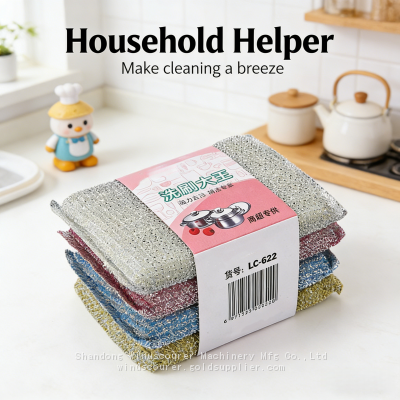 Multi-Purpose Non-Scratch Scrub Sponges, Reusable Heavy Duty Scouring Pads for Kitchen