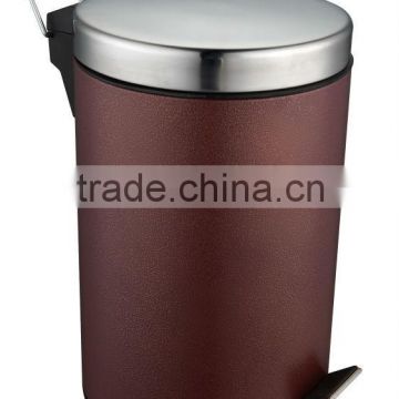 5L stainless steel stainless steel garbage bin with powder coating Brown color