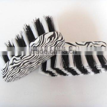 Zebra Pattern Horse Dandy Brush With White & Black Bristle photo-2