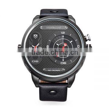 Double Quartz Movt Dual Time Zone Wrist Watch