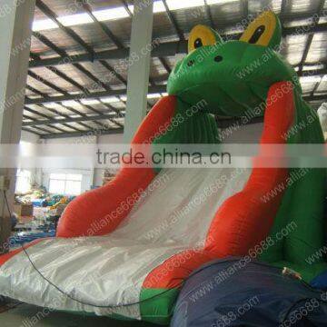 inflatable cute frog water slide, outdoor play kids water slide, sliding slide