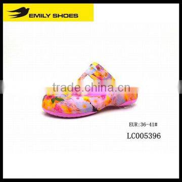 Lady's floral pattern fuchsia beach shoes