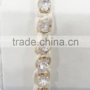 FASHION BRAIDED RHINESTONE CHAIN ADJUSTABLE BRACELET photo-2