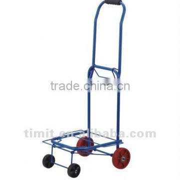 Simple Design Practical Iron 4 Wheels Foldable Blue Shopping Trolley Cart