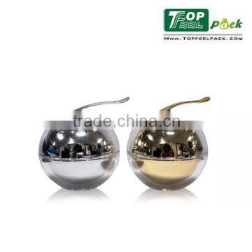 2015 50g New Style Apple Shape Cosmetic Plastic Jar with Magnetic Dipper