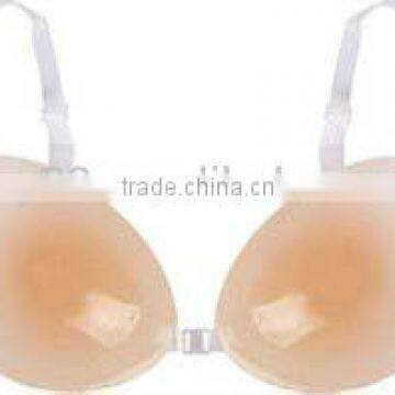 Silicone bra with strap /clear back strap bra