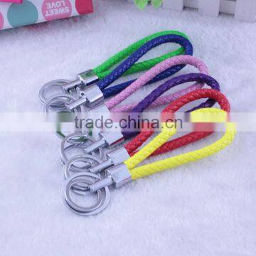 PU Leather Rope Woven Keychain Men Women Keyrings Key Holder Chain