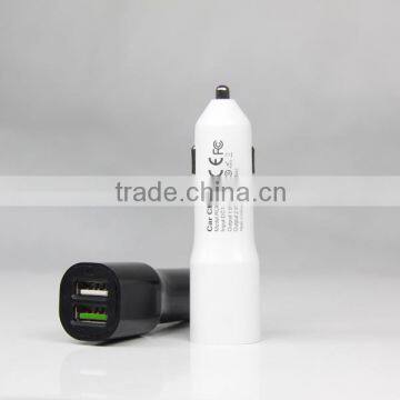 Custom dual usb car charger QC2.0 for mobile phone with CE,FCC,ROHS approved