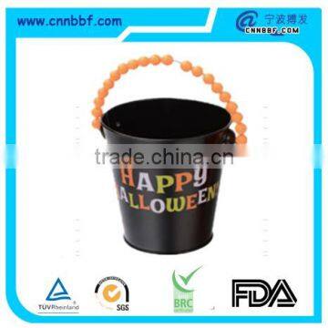 Hot sale metal tin bucket Hallomeen tin bucket with handle wholesale