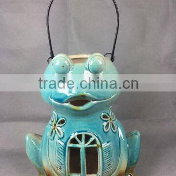 Ceramic porcelain cut out window t-light holder latern