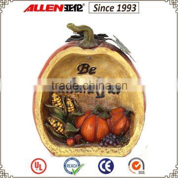 6.9 inch resin Thanksgiving decor pumpkin with LED light