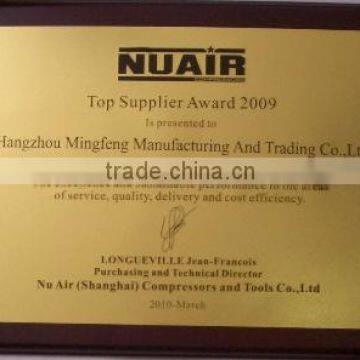 Nu Air Shanghahi Top 10 Supplier Year 2008 Awards