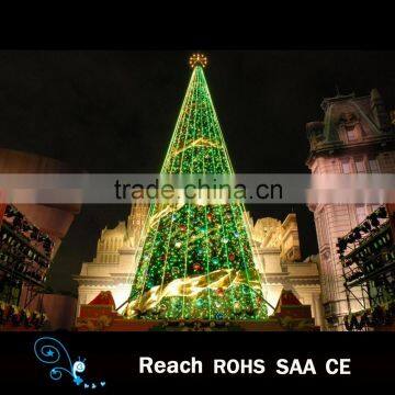 Giant LED Lighted Christmas Trees with green color christmas ball ornaments outdoor lighting christmas tree holiday decoration