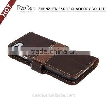 Eco-friendly Stand Folio Magentic Mobile Cover With Listening Hole Open for Iphone 7 Leather Wallet Case
