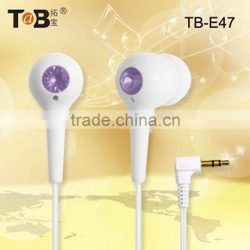 2015 Mobie phone accessories factory in China fashionable In-ear diamond earphones/earbuds