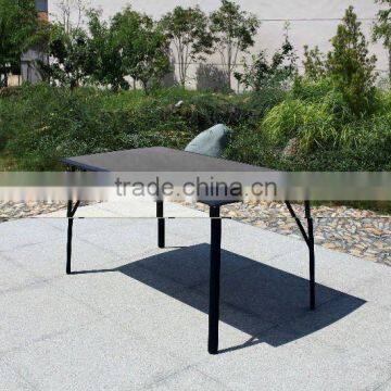 Garden new design dining table aluminum frame glass table