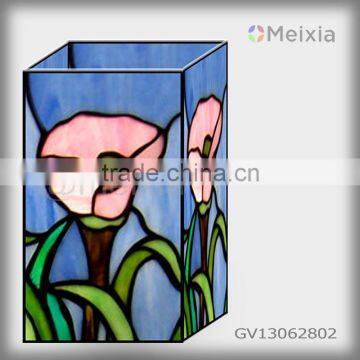 GV13062802 elegant tiffany style stained glass vase for home decoration