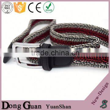 2016 hot sale stitch leather belt cloth with d ring buckle grey/black/wine red one