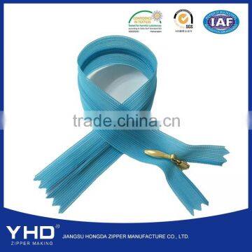 3# lace tape closed end invisible zippers with gold slider