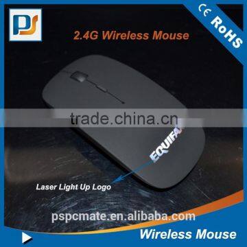 Laser Engraved LED Light Logo Mouse Wireless for Laptop PC