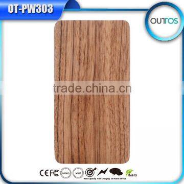 4000mah wooden power bank portable backup battery charger
