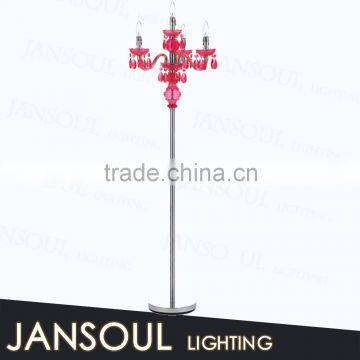 zhongshan supplier modern home decor standing floor lamps chrome crystal candelabra chandelier floor lamp with CE/UL certificate