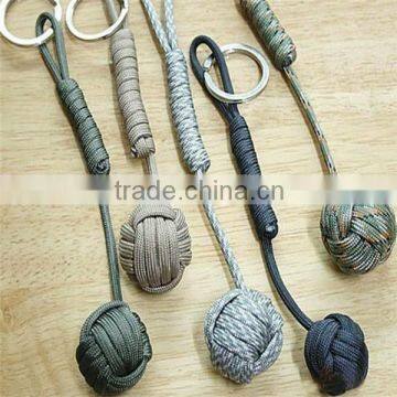 handmade surivival paracord keychain nylon cord keychain