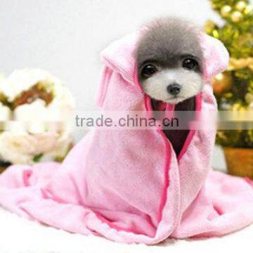 dog cotton bath towel with animal shape hat/Wholesale cute dog bath towel