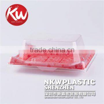 KW-0005 Clear Lid Disposable Plastic Sushi Trays 1:Different Size and Colour 2:PS/BOPS Plastic 3:SGS/ROHS