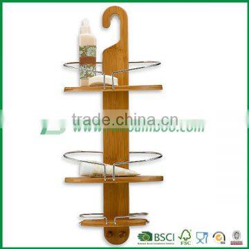 2 tier wall bamboo bath caddy , bath rack