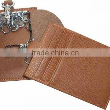 Custom Leather Keyring Wallet With Card Slots