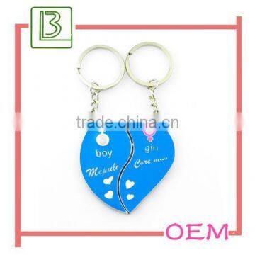 Personalised engraved lovers couple split heart keyring romantic valentines gift