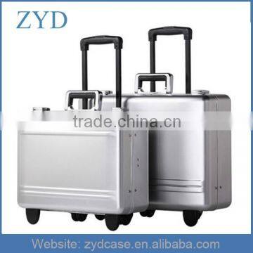  Factory Silver Molded Aluminum Laptop Rolling Briefcase ZYD-HZMlc023