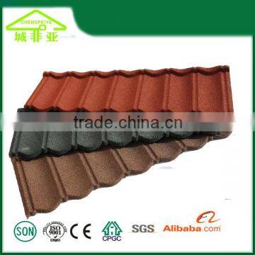 China villa building material Metal colorful stone coated steel roofing sheet/roof tile