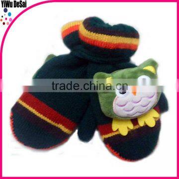 2015 hot sales warm winter Wholesale knit Stripe Baby wool knit gloves