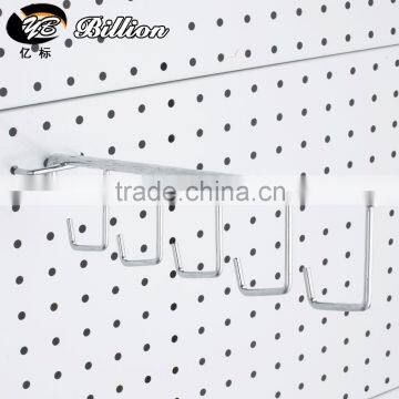 Waterfall Hook pegboard Faceouts with hooks J shape cup hooks