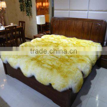 customized 100%fur sheepskin mattress bed fur blanket bed cover natural wool Fleece blankets wool cashmere blanket plush Pure