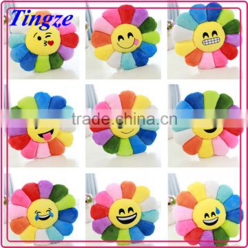 2015 Hot selling lovely plush custom whatsapp emoji pillow flower decorative pillow