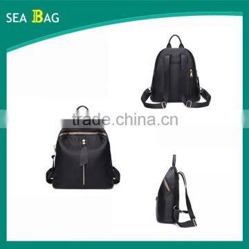 Custom black color PU leather backpack bags for girls