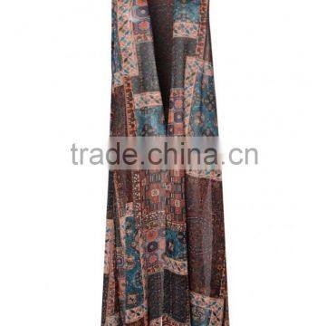 Custom print long kimono for lady