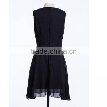 Hot Selling Popular Mature Style O-neck Sleeveless Shiny Women Dress for Formal Party photo-4