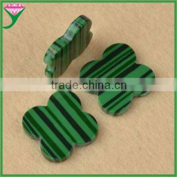 wholesale prices rough slices four leaf clover real natural green malachite for necklace