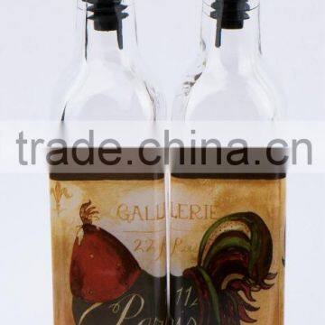 TW66K73 glass oil vinegar bottle with printing