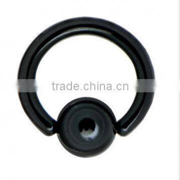 14 Gauge 5/16" Black Anodized Titanium Ball Captive Ring