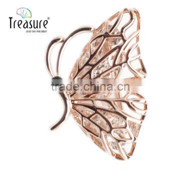 2016 New products golden alloy hollow butterfly brooch jewelry