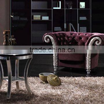 Neoclassical Foil Furniture Fabric Chesterfield Design Sofa AL191 photo-2