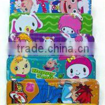 Students Tinplate Two Layers Cartoon Characters Printing Pencil Case