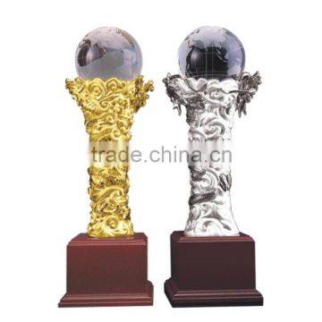 Sports Metal and Glass Globe Trophy Awards