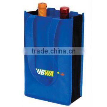 Hot Sell Promotional Blue 2 Wine Bottle Bag