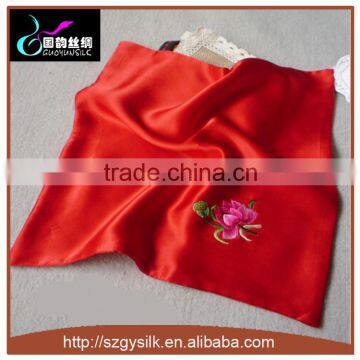 Double Layer Hand Embroidery Lady Silk Handkerchief